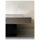 Rectangular black metal & smoked glass coffee table by Willy Rizzo, 1970.
