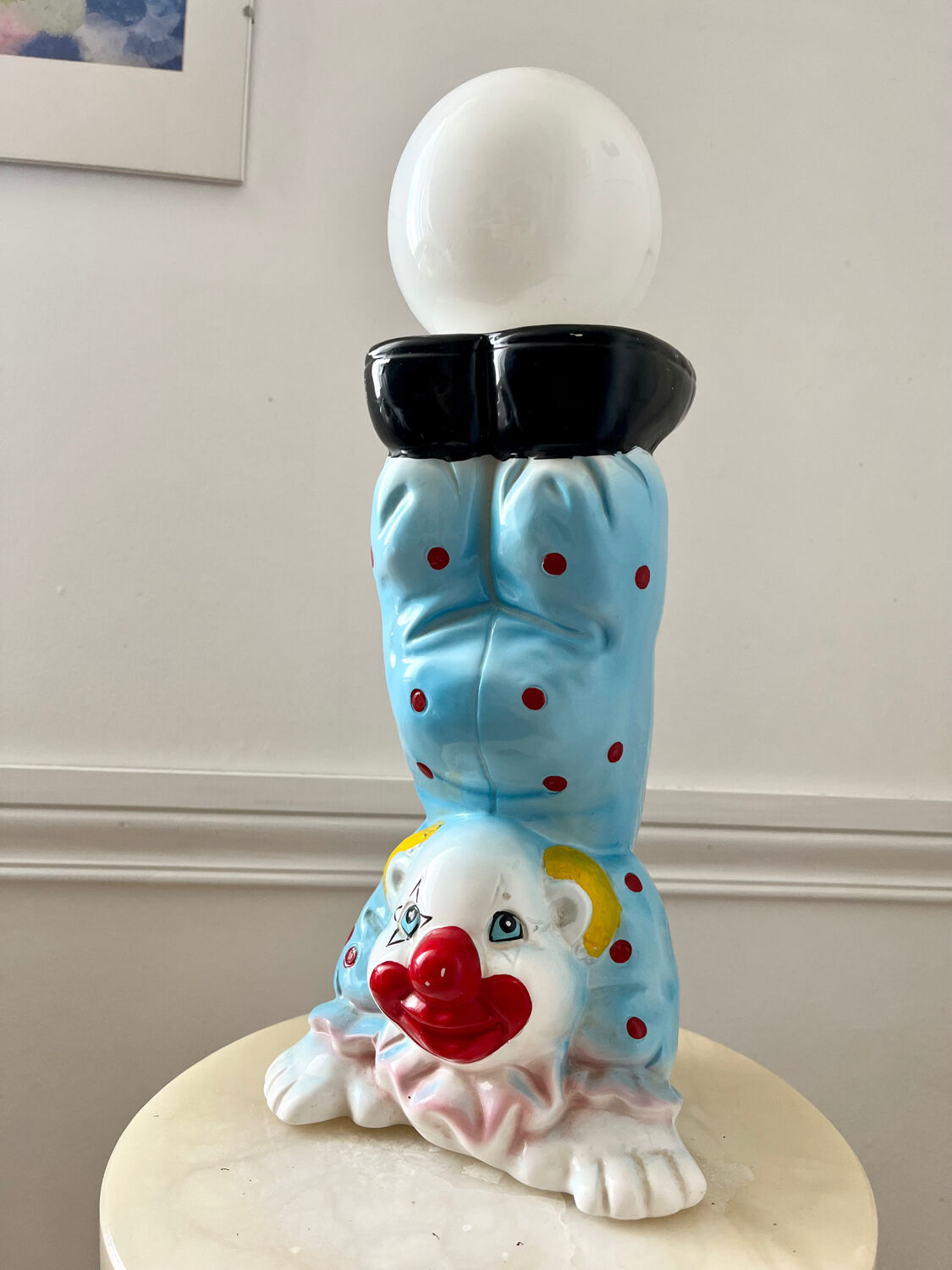 Lampe céramique clown vintage