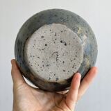 2 stoneware ceramics, vintage glazed stoneware vase