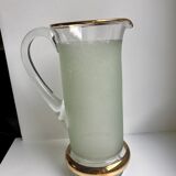 Green granita set consisting of a pitcher and 4 glasses in orangeade 50s
