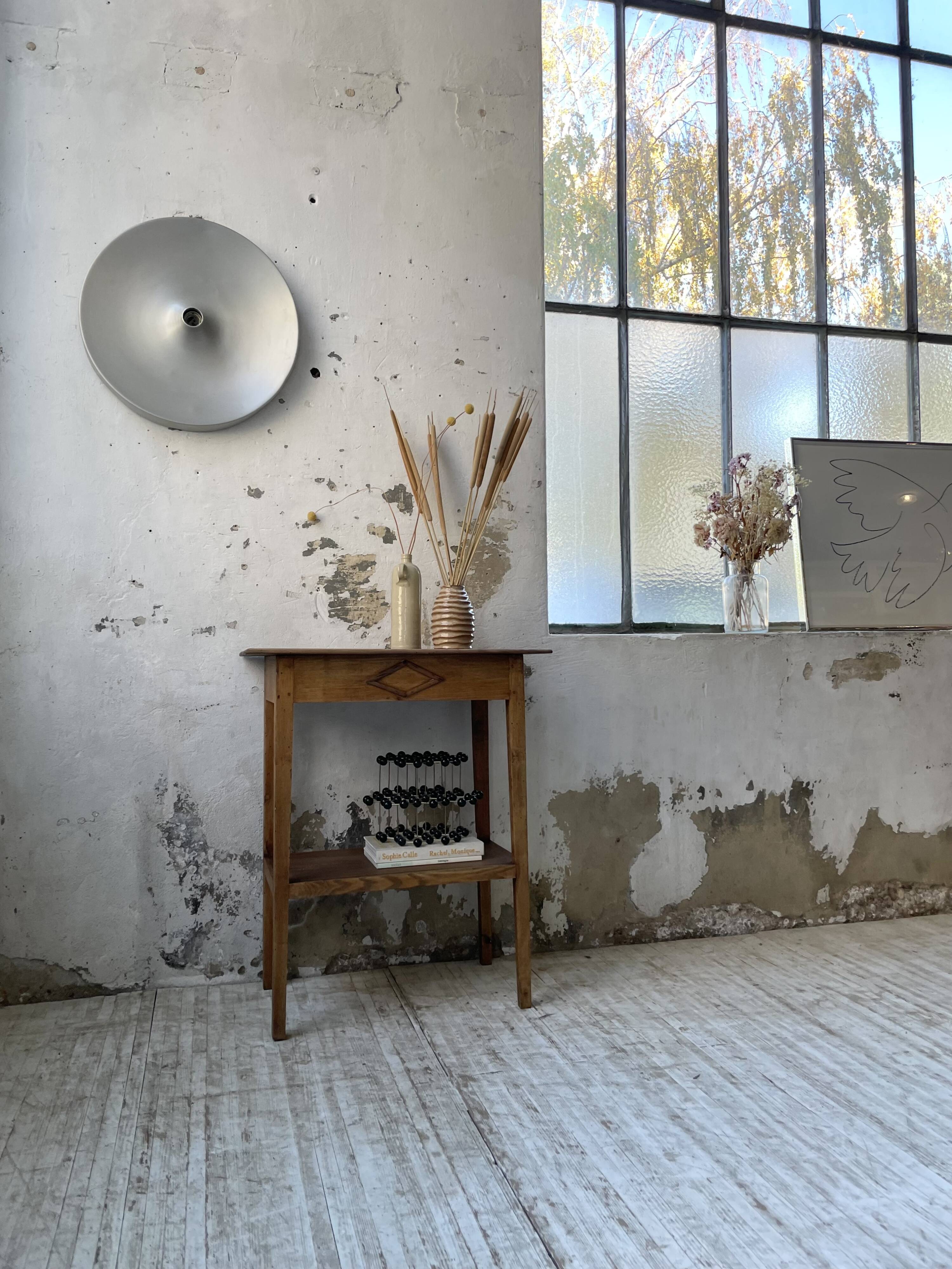 Oak spindle leg console table