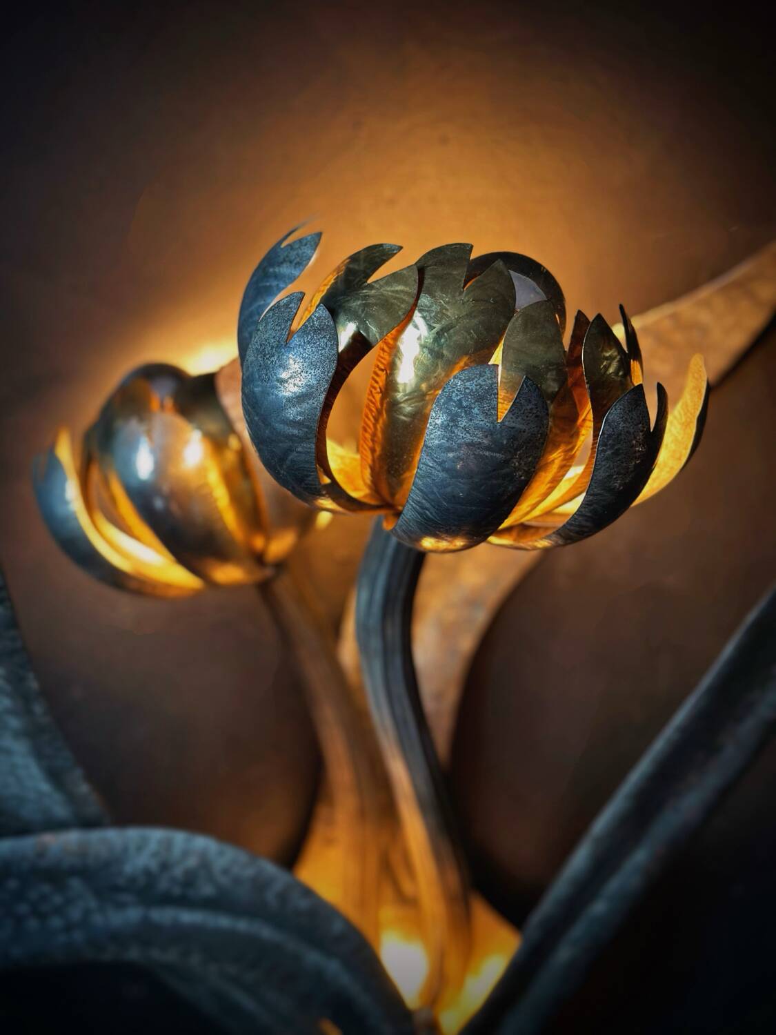 Large floral wall sconce
