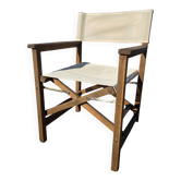 Chaise metteur en scène en ancien teck – restaurées