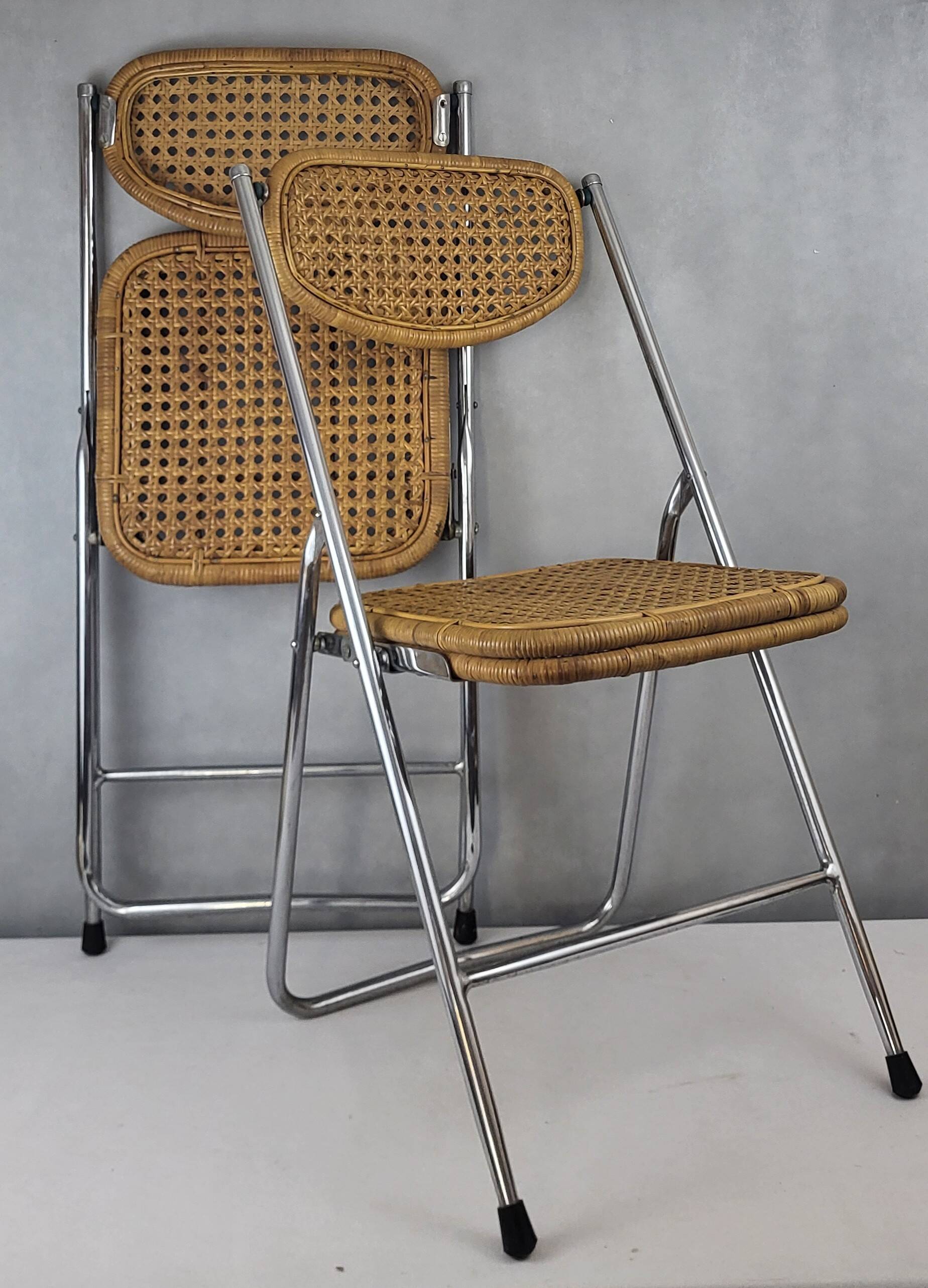 Rattan folding chair 1970