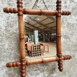 Vintage mirror faux bamboo 39x44cm