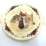 Plat rond gateau avec anse Sarreguemines Obernai