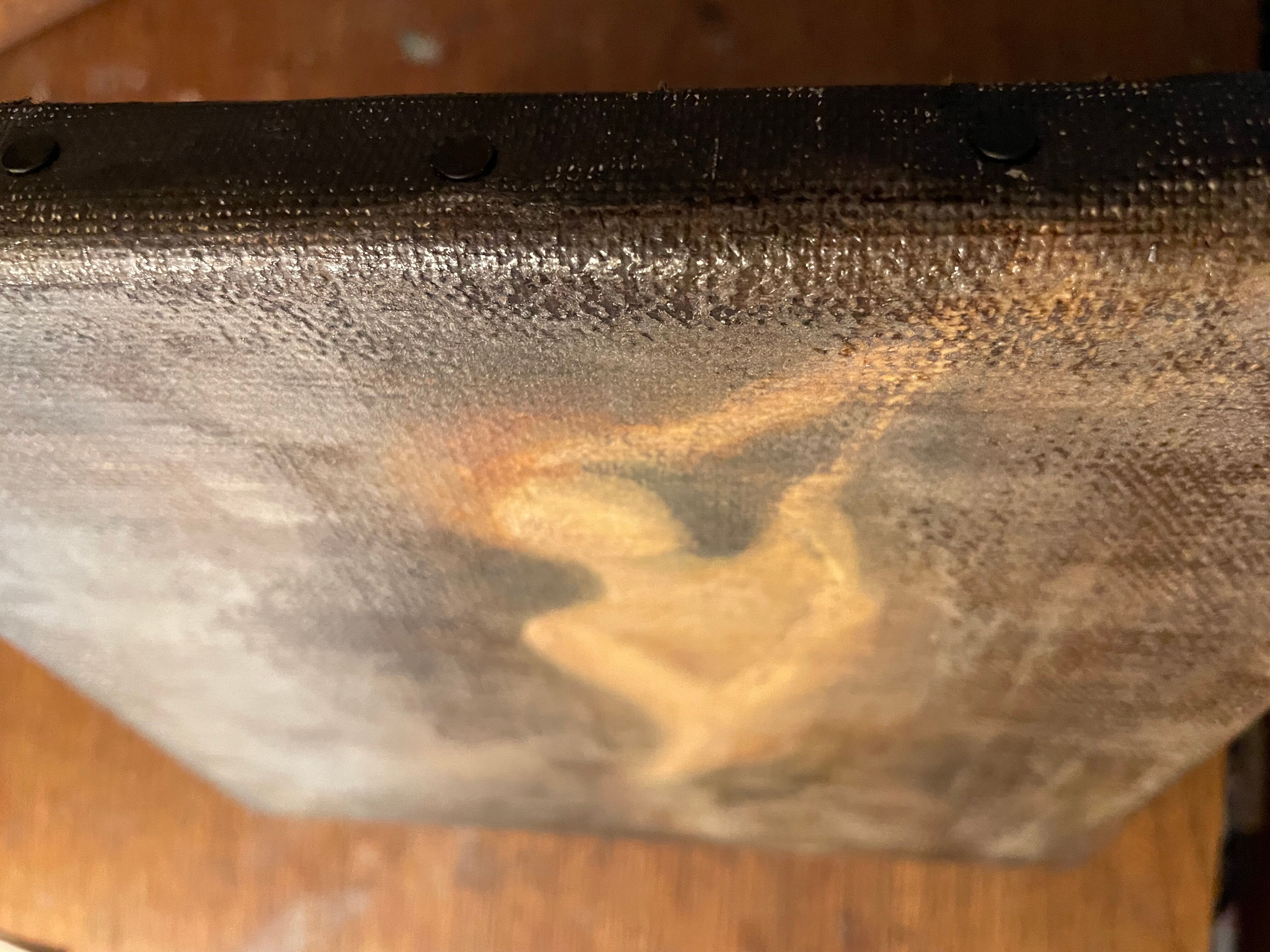 Oil on canvas signed female nude reading