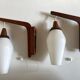 Pair of Scandinavian boomerang pendant lamps 1960