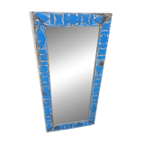 Ancien miroir Art déco en teck birman