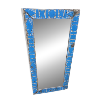 Old Art Deco mirror in Burmese teak