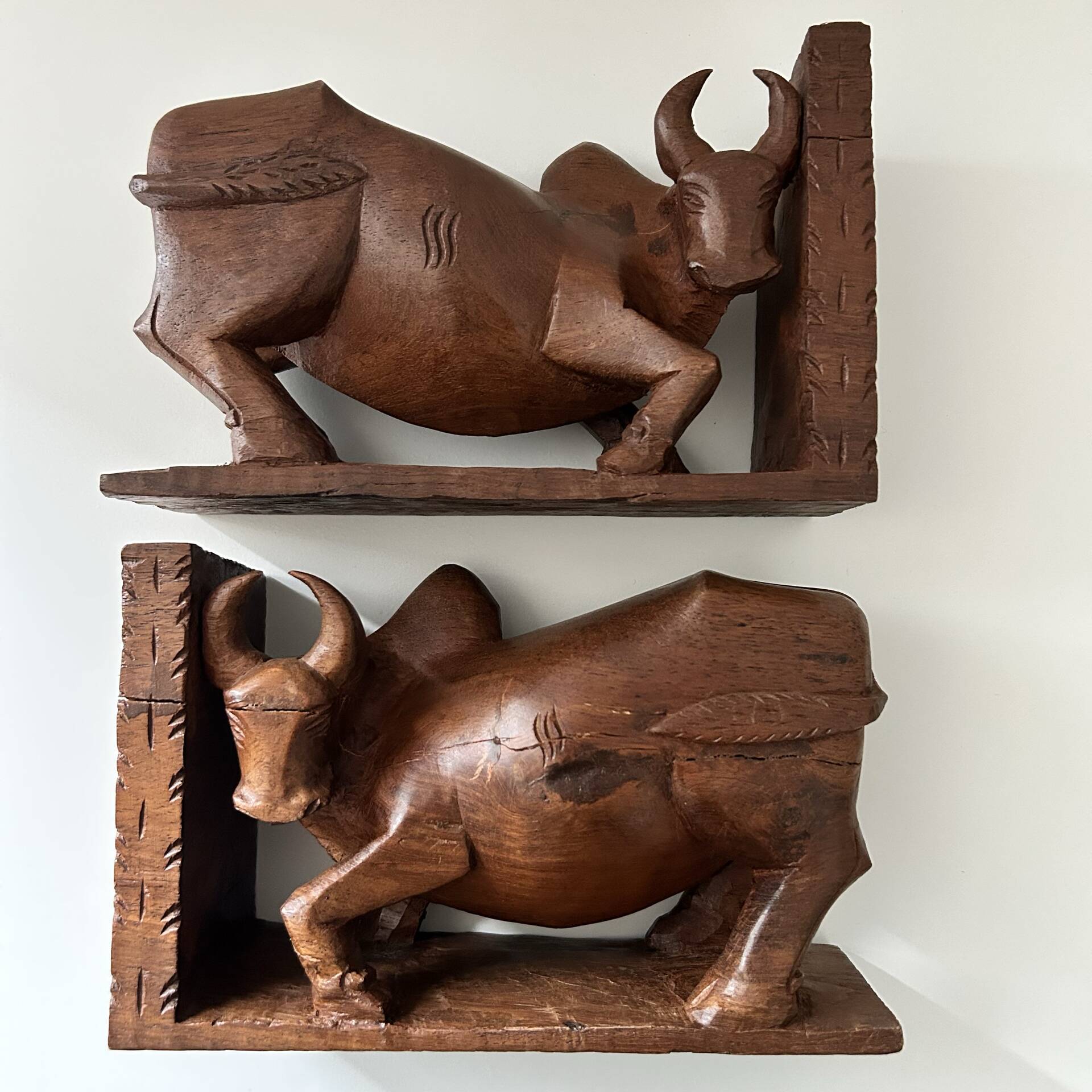 Pair of Scandinavian teak bookends