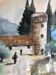 Watercolor landscape of provence