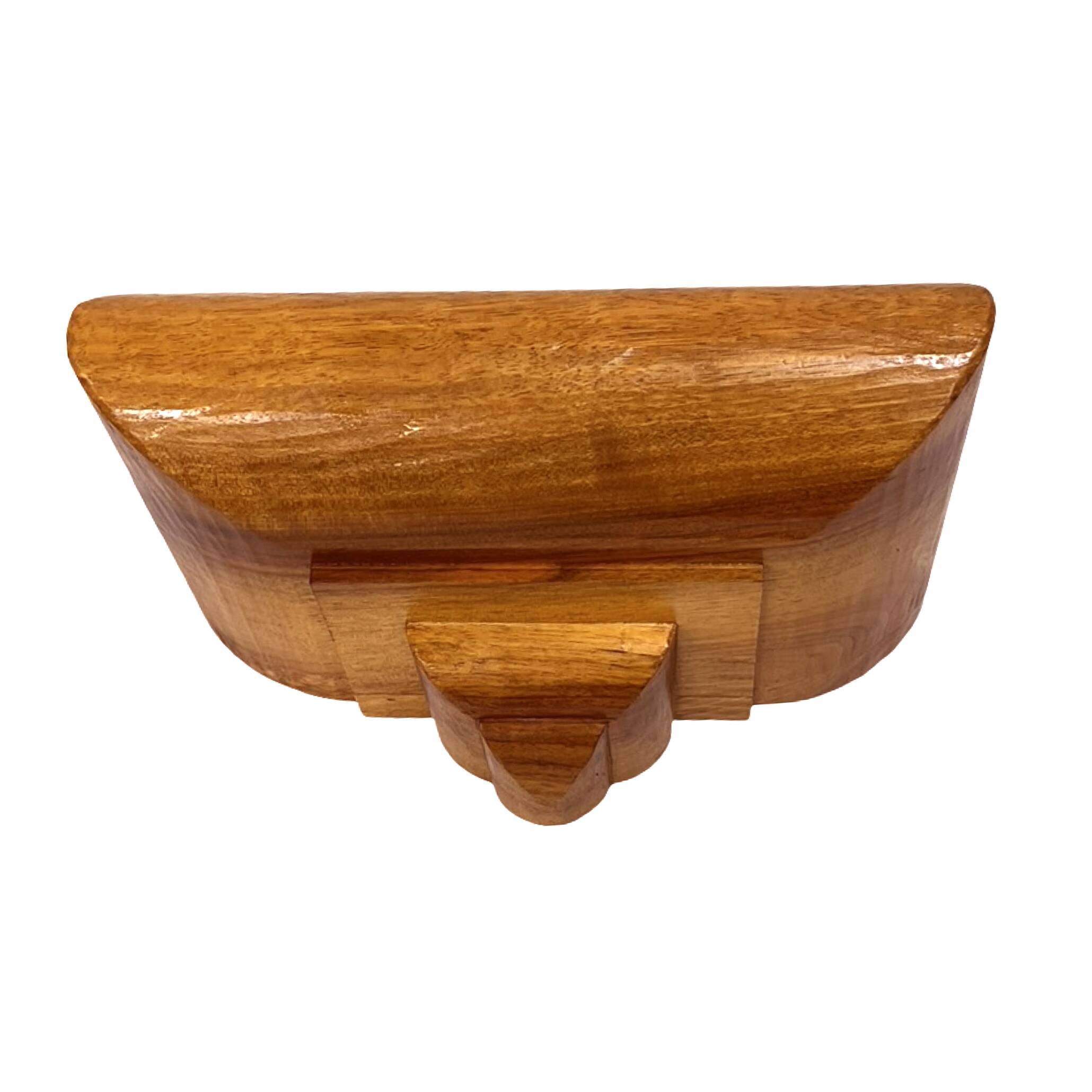 Solid Wooden Shelf, Wall Console, Acacia, Art Deco Style, France, 1930s