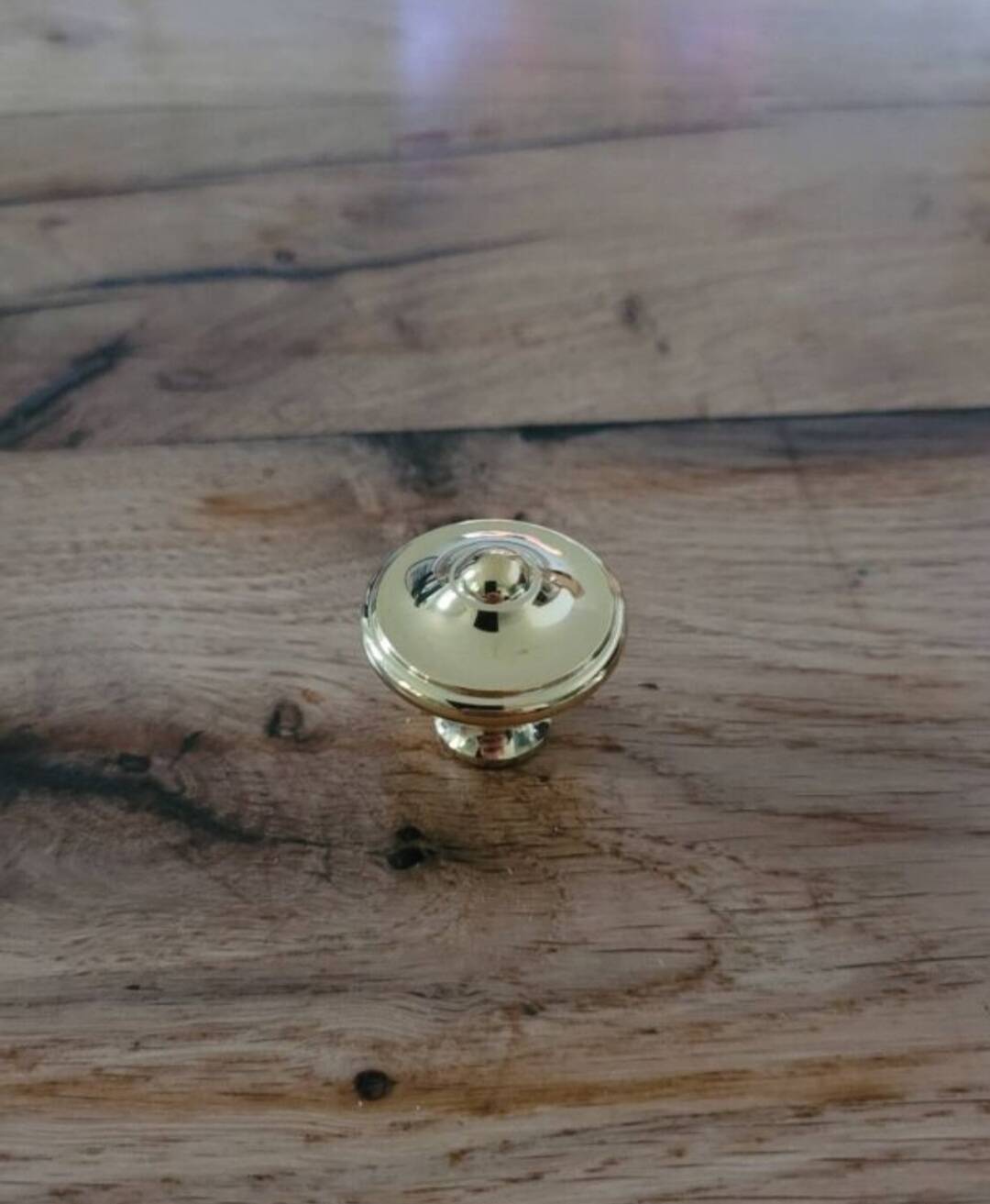 6 polished brass furniture knobs