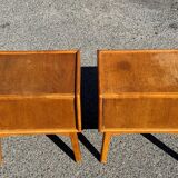 Set of 2 Danish oak bedside tables, 1940s