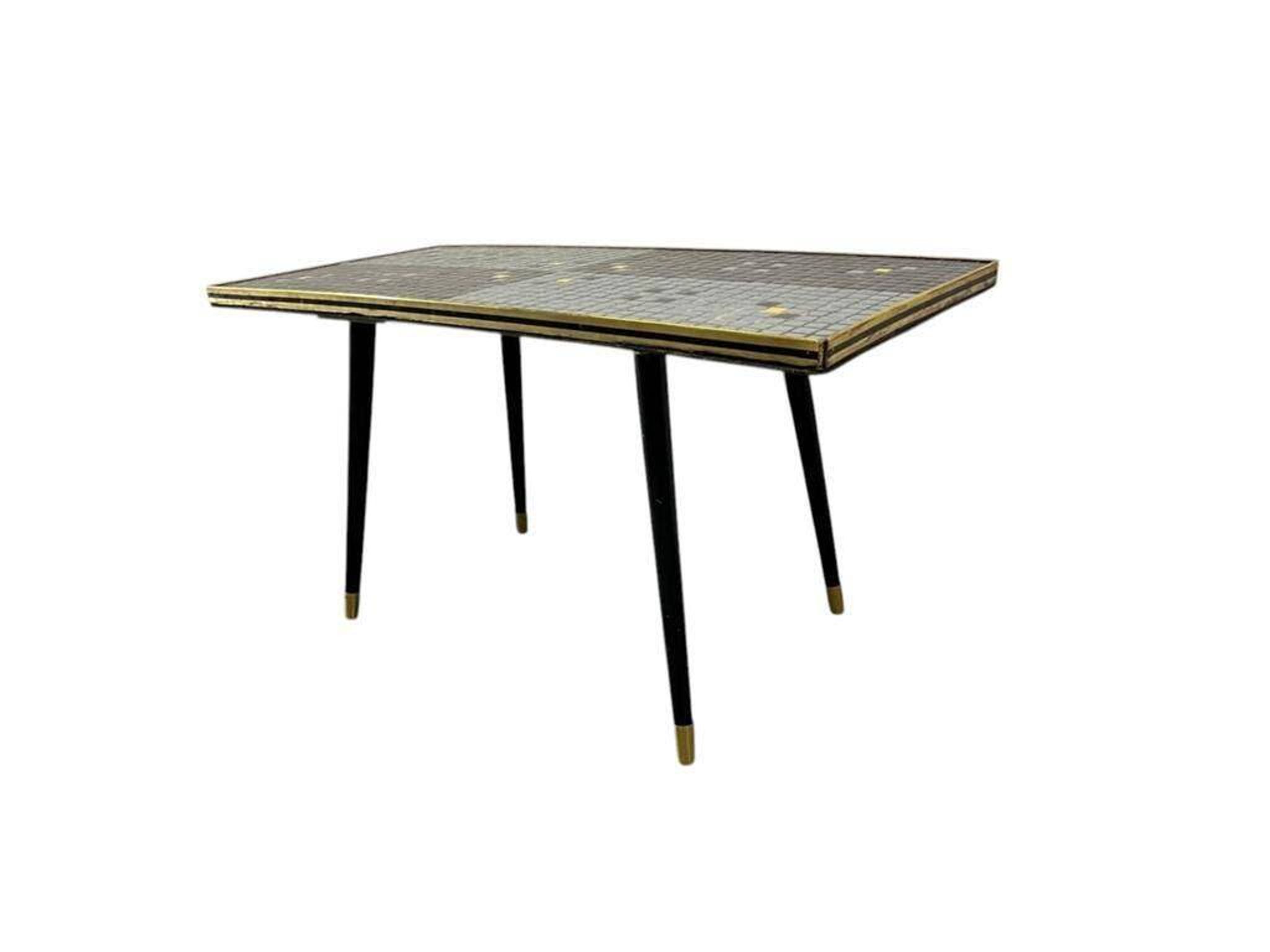 Table basse vintage mosaïque / table d'appoint / table à carreaux