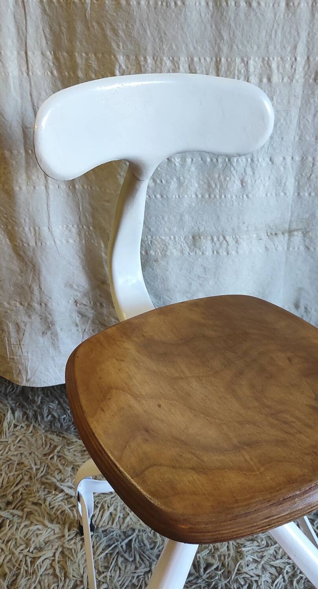 Workshop chair by Nicolle in metal and wood - 1960s