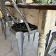 Farmhouse table with turned solid wood legs