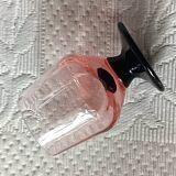 9 french liqueur glasses pink black foot vintage france