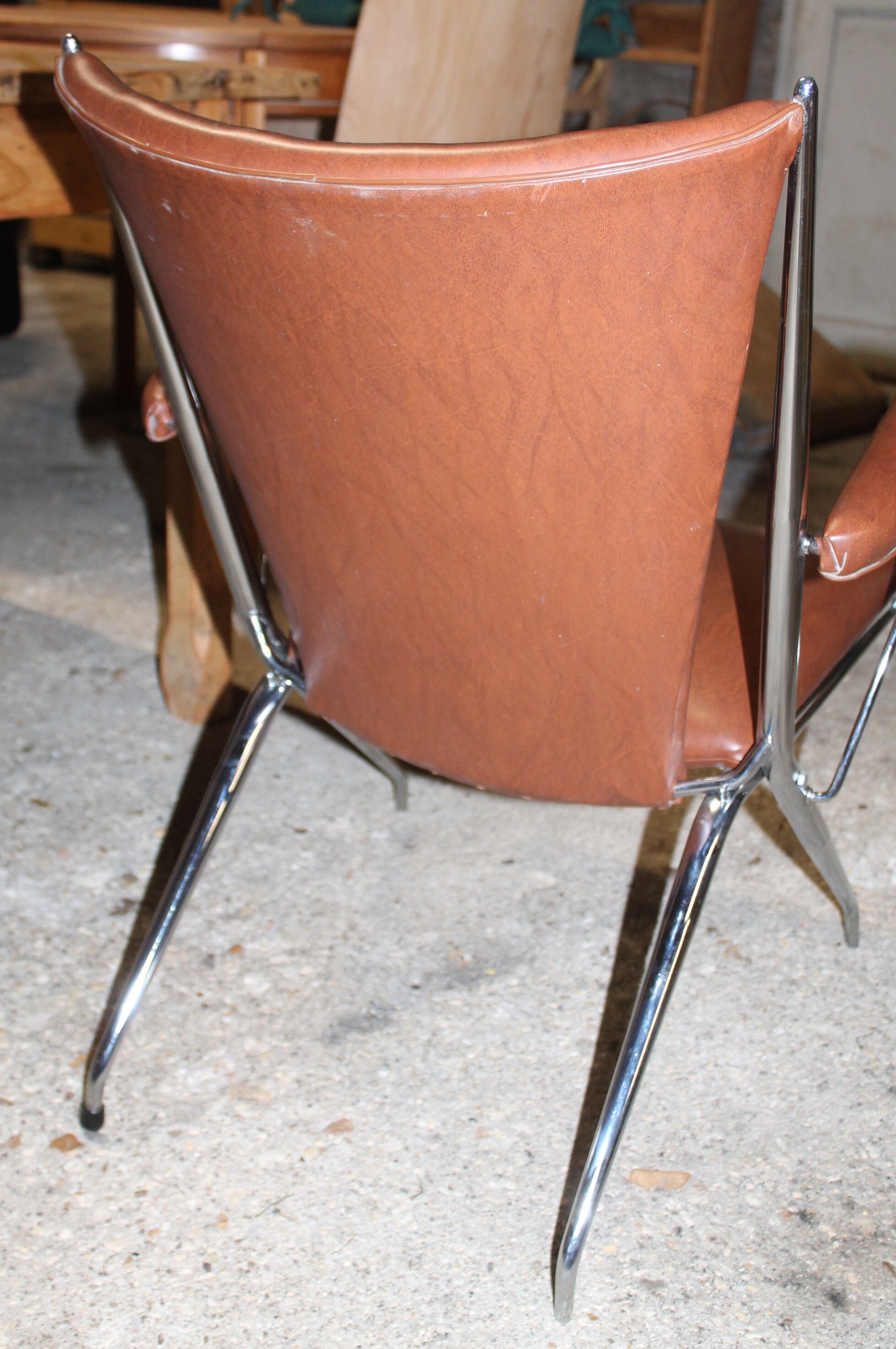 Brown folding chair