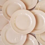 Set of 12 dessert plates Digoin rose