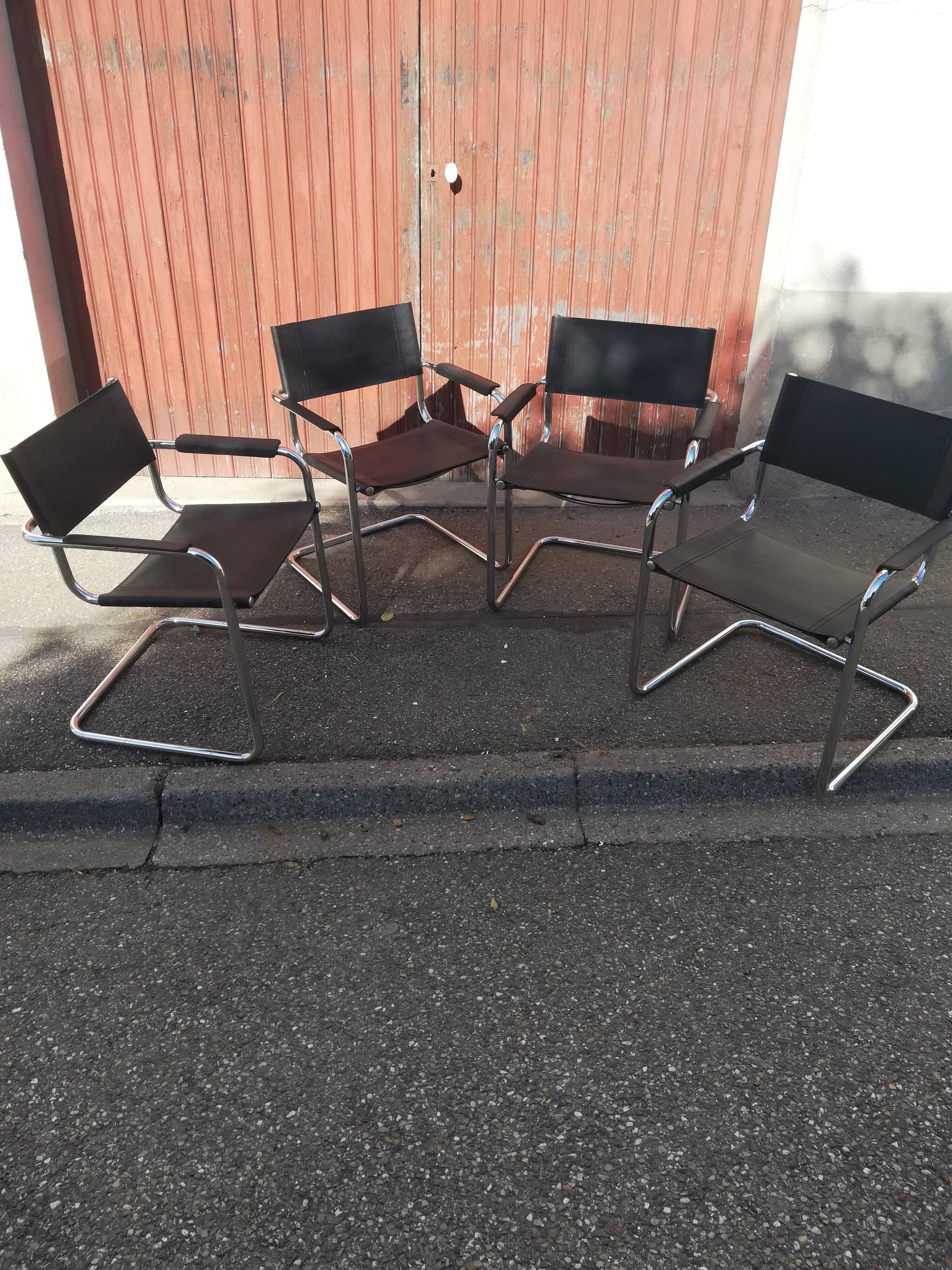 Set de 4 fauteuils vintage cantilever