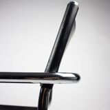 Pair of Matteo Grassi MG5 chairs in black leather and chrome