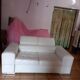 White leather sofa