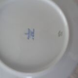 6 flat plates and 1 round dish haviland limoges with green and gold horn