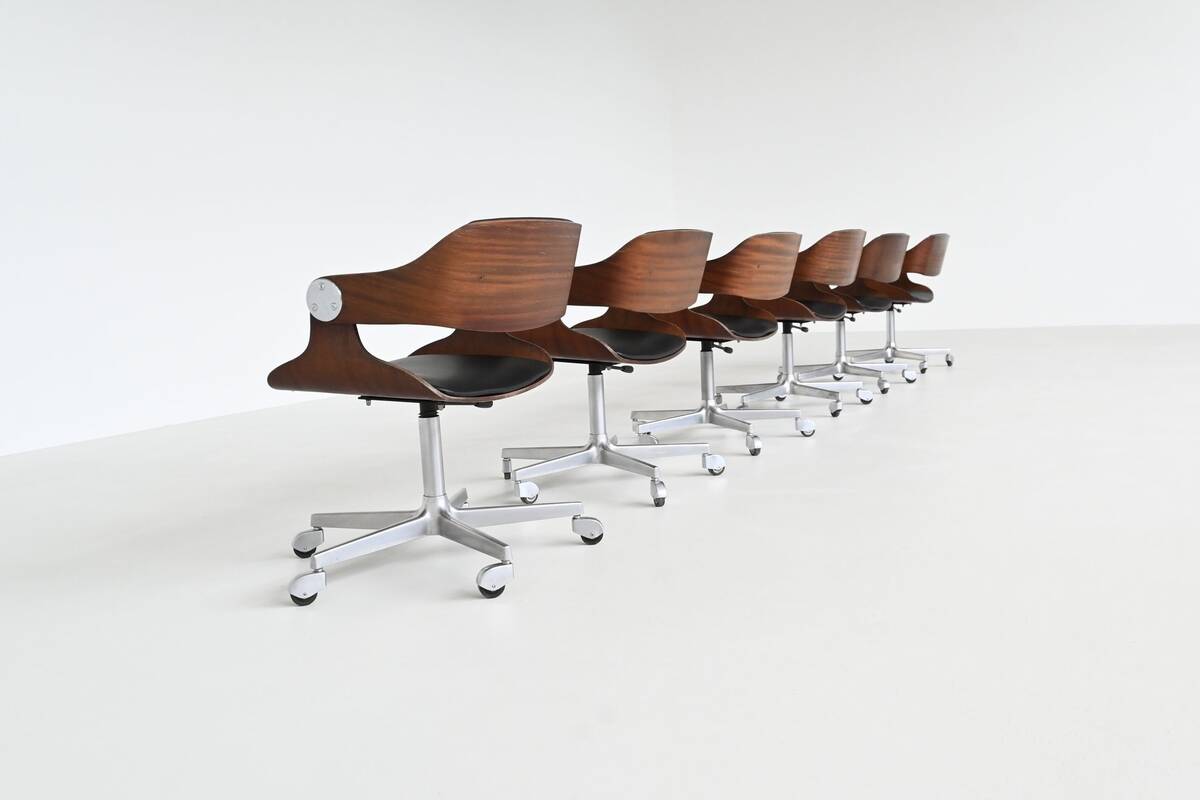 Eugen Schmidt set of six dining or conference chairs in teak Germany 1965