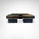 Coffee – and side tables in burl wood and plexiglass by Eric Maville 1980s