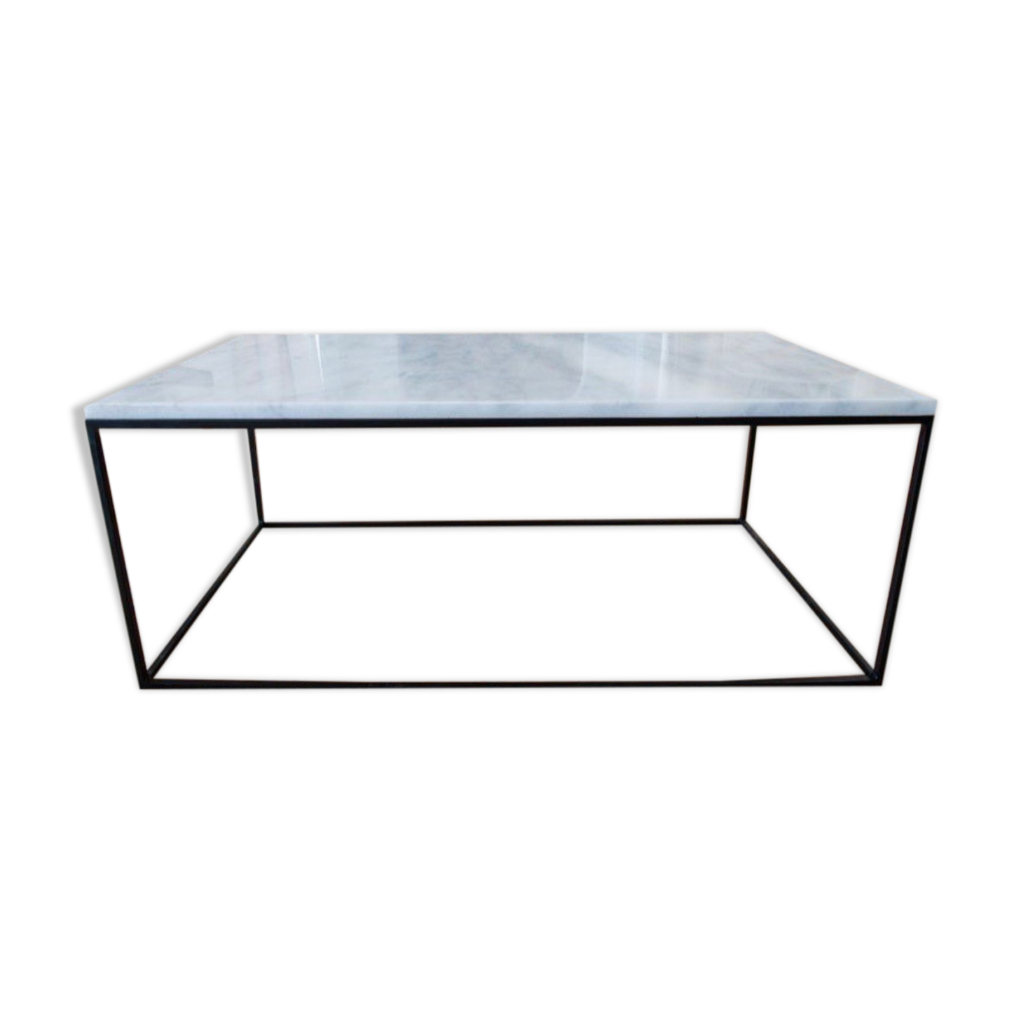 Square coffee table in white carrara marble 80x80