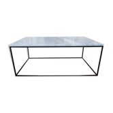 Square coffee table in white carrara marble 80x80