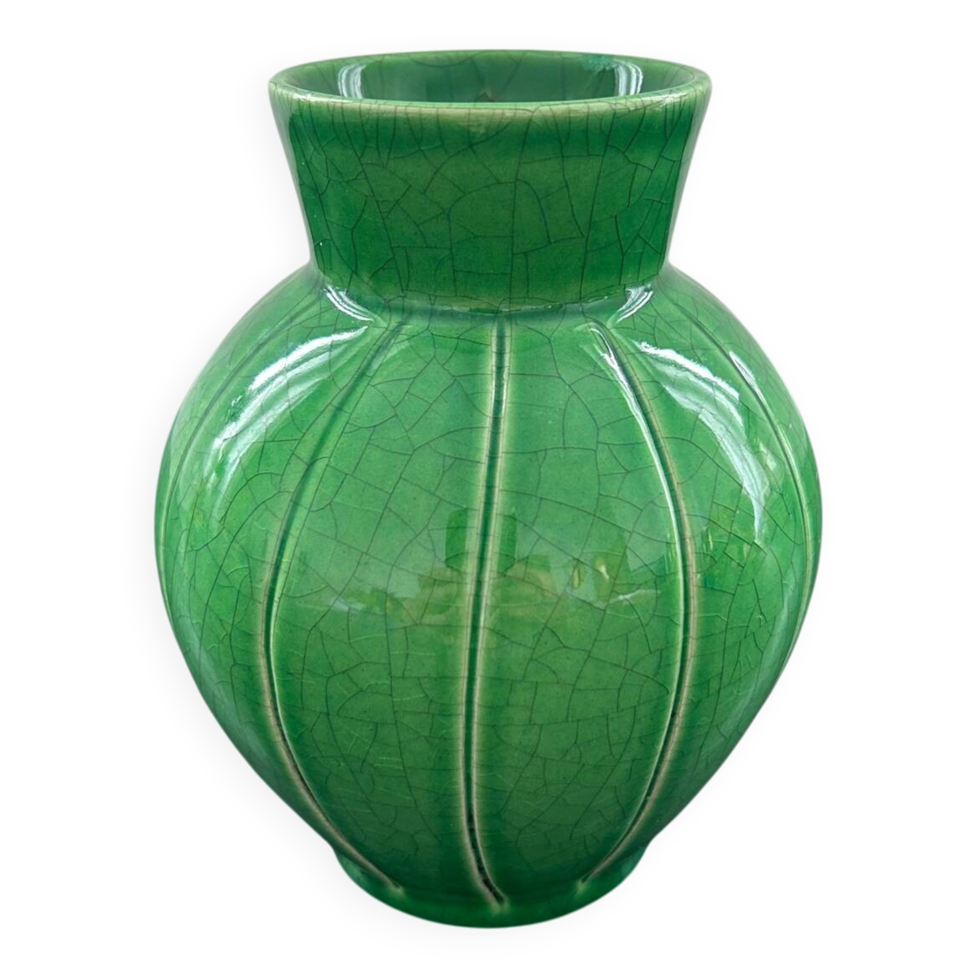 Cracked earthenware vase
