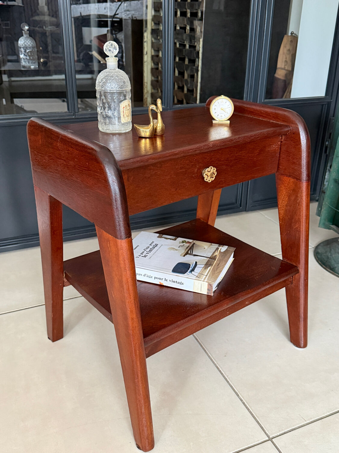 Vintage solid wood bedside table
