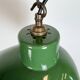 Suspension industrielle en émail vert, années 1960
