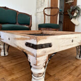 Wood and woven steel coffee table – Dual decorative use