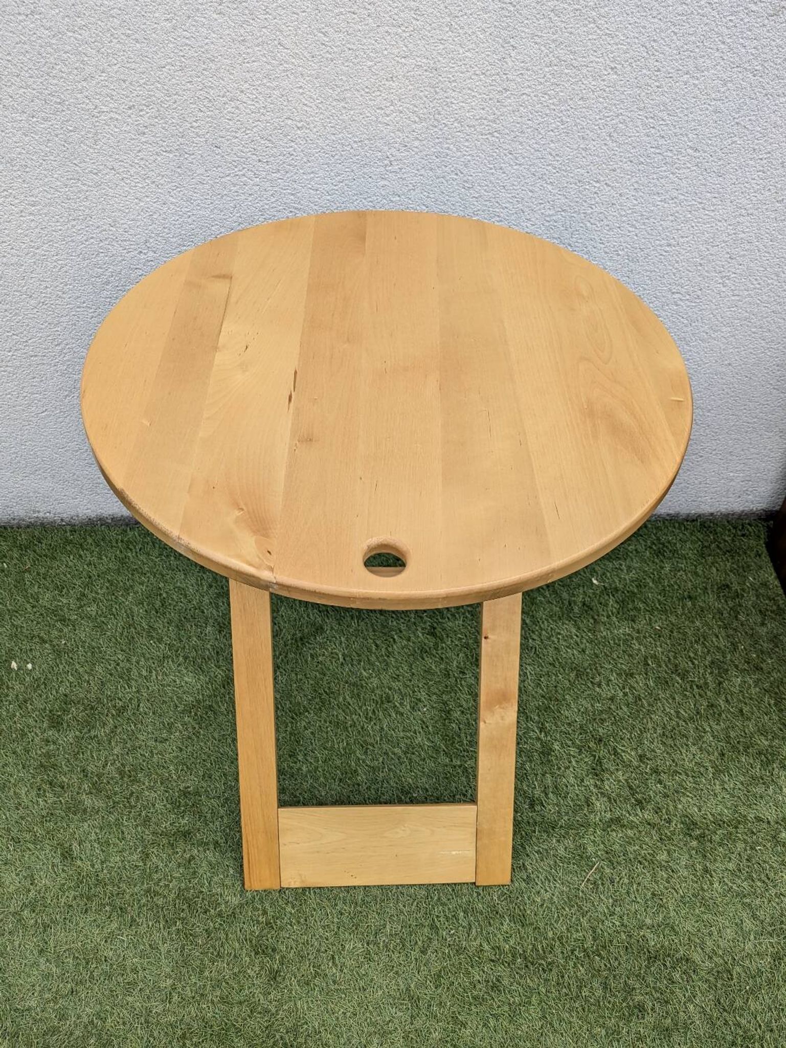 Table pliante design “Suzy” Adrian Reed bois blond vintage 80