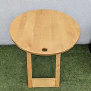 Table pliante design “Suzy” Adrian Reed bois blond vintage 80