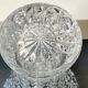 Grand Vase Tulipier en cristal de Bohème taillé. Motifs étoilés/losanges. Haut 26 cm