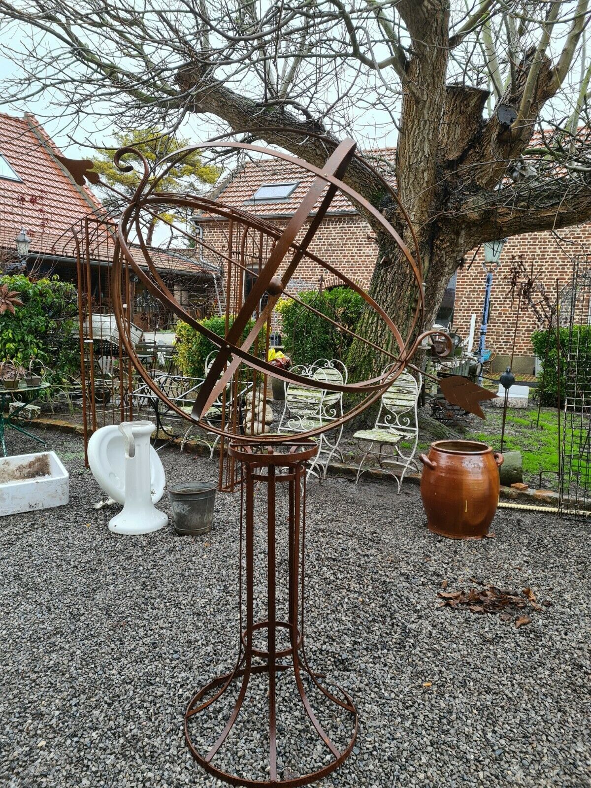 Wrought iron sphere / garden decoration