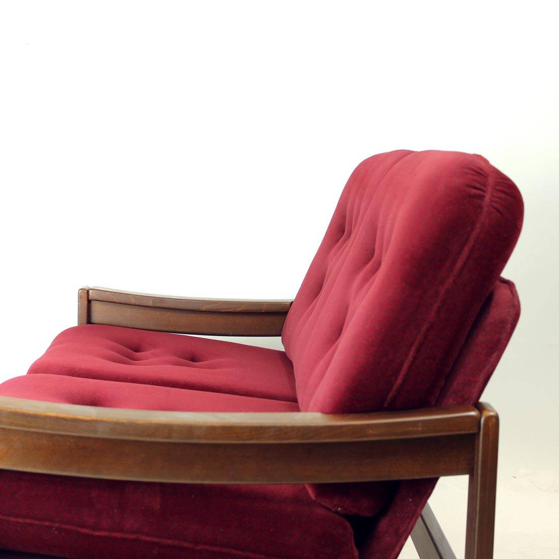 Canapé 2 places en velours de Hikor Pisek, Tchécoslovaquie, années 1980