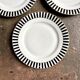 4 dessert plates in white, black and gold Limoges porcelain