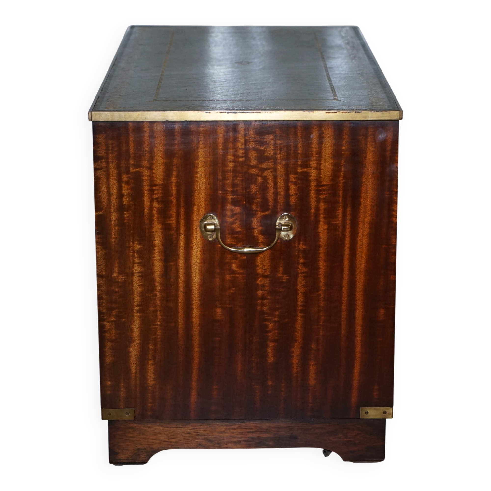 Reprodux Bevan Funnell chest of drawers with a leather top