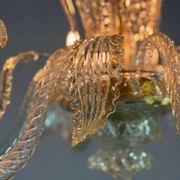 Venetian chandelier in gilded Murano glass, circa 1950
