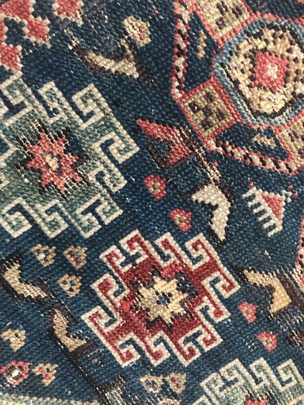 Tapis ancien caucasien chirwan 19eme fait main 105x148 cm
