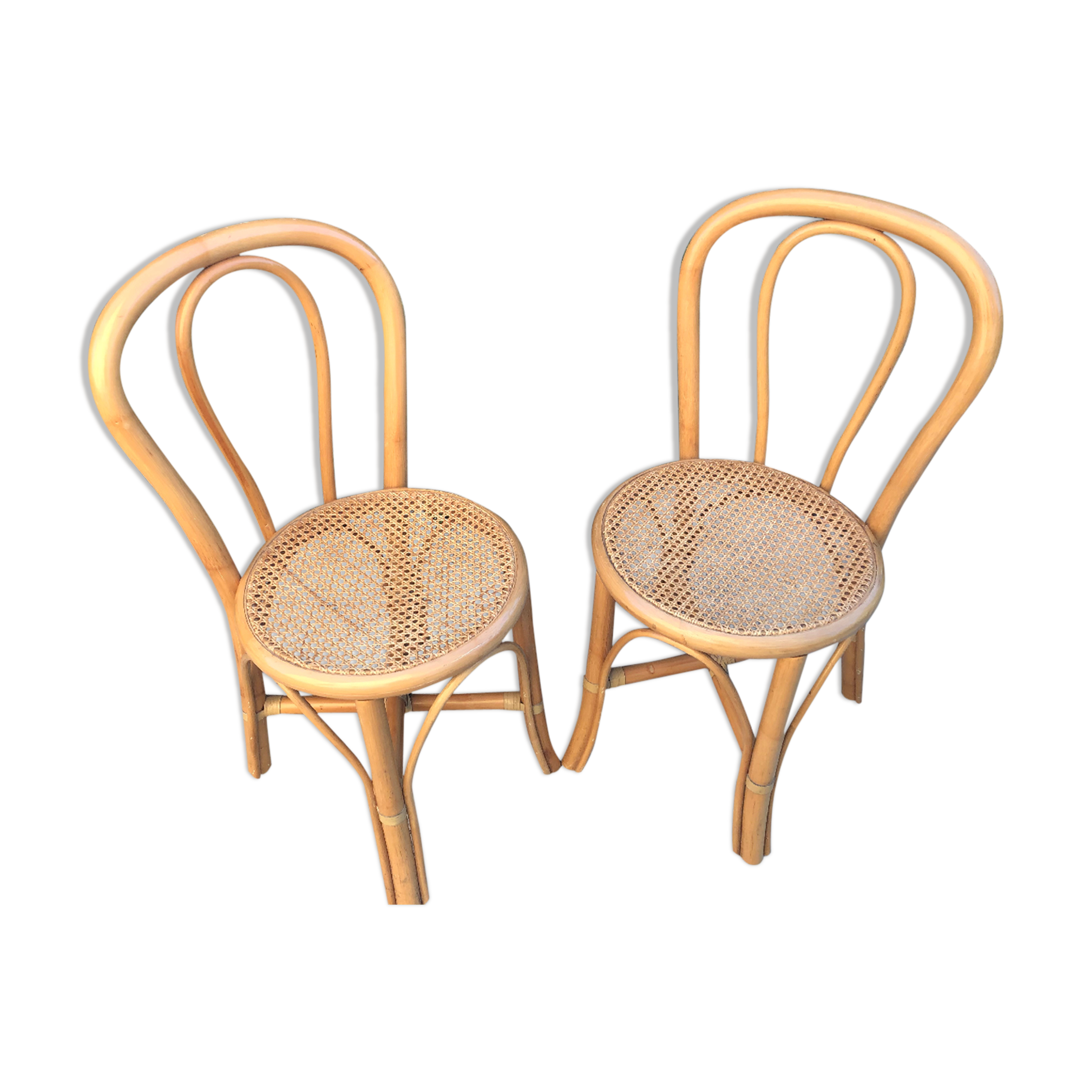 Vintage bamboo chairs and caning