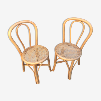 Vintage bamboo chairs and caning