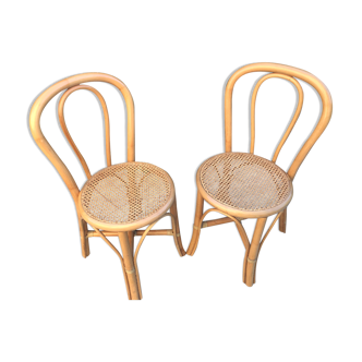 Vintage bamboo chairs and caning