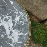 Antique bouillotte table with marble top, Louis XVI style